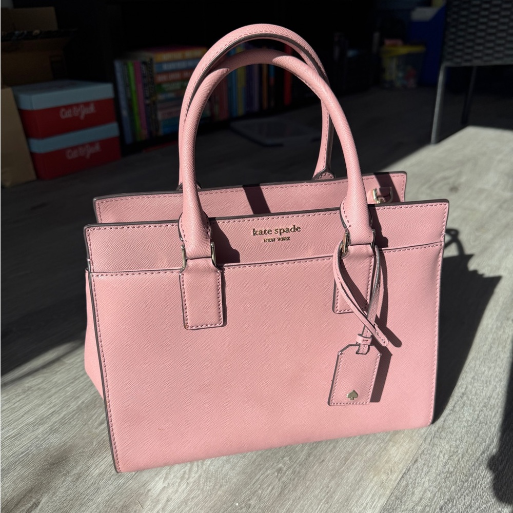 Kate Spade NY Cameron Medium Satchel Zip Top Crossbody Bag Dusty Peony